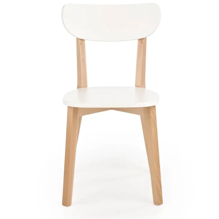 Set 2 sedie soggiorno design moderno bianco rovere Scandy