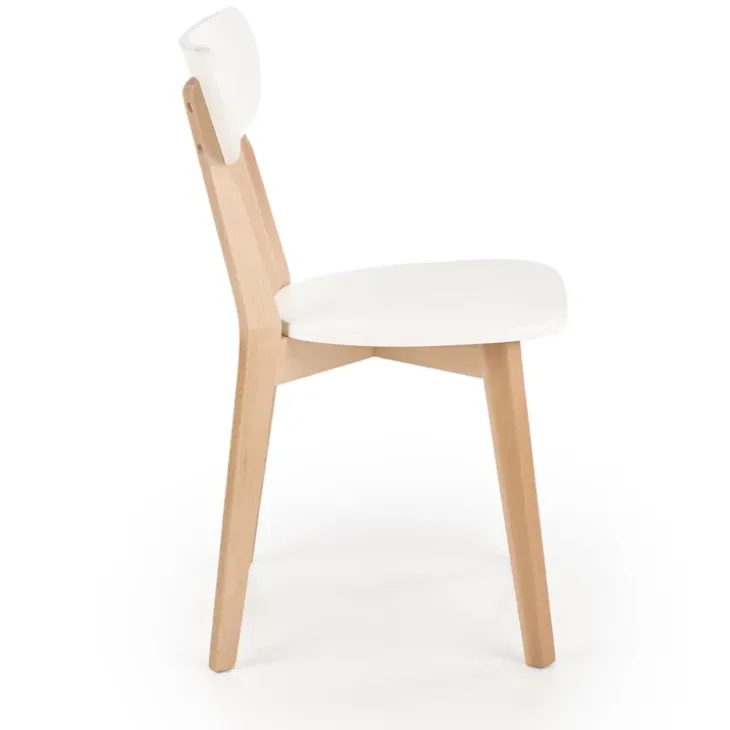 Set 2 sedie soggiorno design moderno bianco rovere Scandy