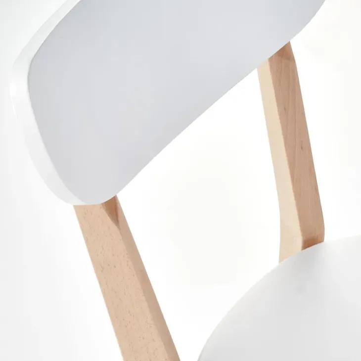 Set 2 sedie soggiorno design moderno bianco rovere Scandy