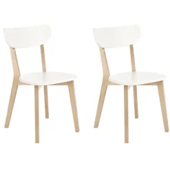Set 2 sedie soggiorno design moderno bianco rovere Scandy
