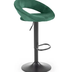 Set 2 sgabelli alti da bar regolabili in velluto verde Calipso
