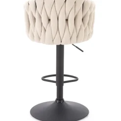 Set 2 sgabelli alti da bar regolabili in tessuto beige Monie