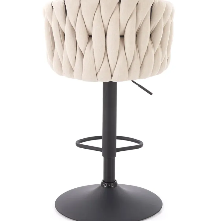 Set 2 sgabelli alti da bar regolabili in tessuto beige Monie
