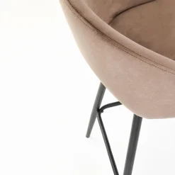 Set 2 sgabelli alti imbottiti da bar in velluto beige Fober