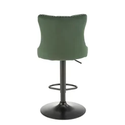 Set 2 sgabelli alti regolabili da bar imbottiti in velluto verde scuro Himeko