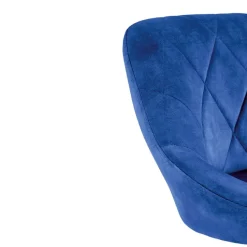 Set 2 sgabelli alti regolabili da bar imbottiti in tessuto blu Orla