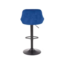 Set 2 sgabelli alti regolabili da bar imbottiti in tessuto blu Orla