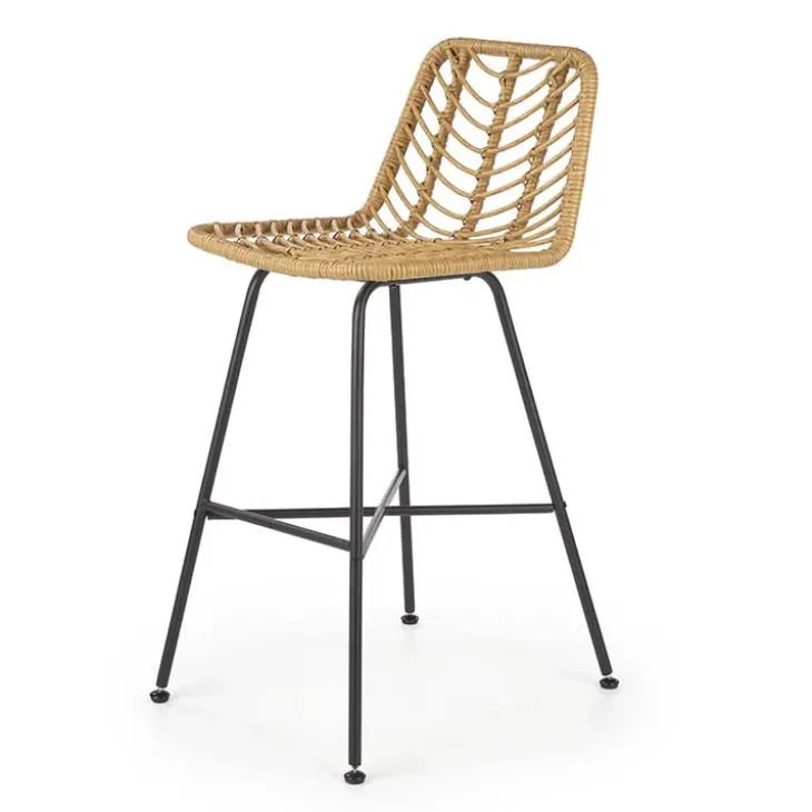 Set 4 sgabelli h100 cm da bar in rattan beige Fresh