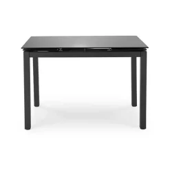 Set tavolo 110/170cm + 4 sedie imbottite grigio nero Albani