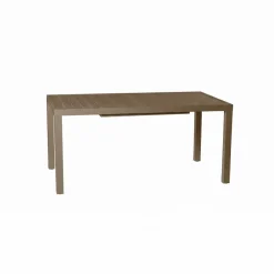 Set tavolo da giardino allungabile 160/240cm tortora + 4 sedie con braccioli tondi tortora Brezza