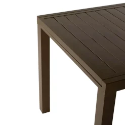Set tavolo da giardino allungabile 200/300cm tortora + 6 sedie con braccioli tondi tortora Brezza
