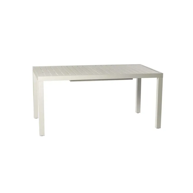 Set tavolo da giardino allungabile 160/240cm bianco + 4 sedie con braccioli tondi bianco Brezza