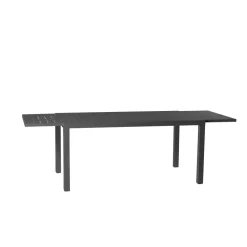 Set tavolo da giardino allungabile 160/240cm antracite + 4 sedie con braccioli quadrati antracite Brezza