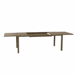 Set tavolo da giardino allungabile 200/300cm tortora + 4 sedie con braccioli quadrati tortora Brezza