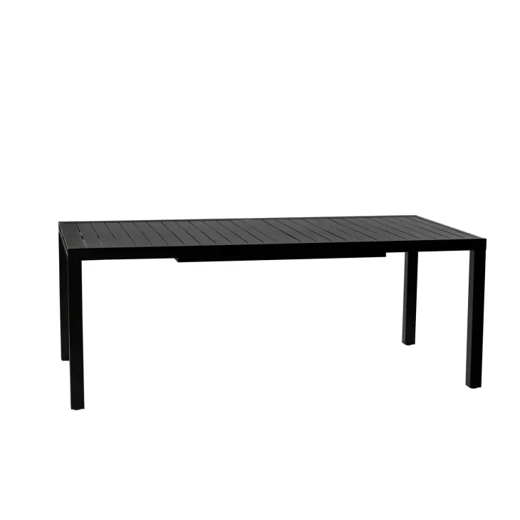 Set tavolo da giardino allungabile 200/300cm antracite + 4 sedie con braccioli quadrati antracite Brezza