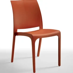Set tavolo da giardino esterno dehors 150x90 cm antracite + 4 sedie rosso mattone Coral