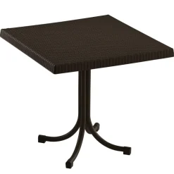 Set tavolo 80x80cm + 2 sedie da giardino polipropilene marrone Blossom