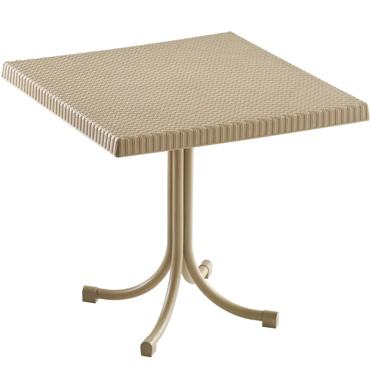 Set tavolo 80x80cm + 2 sedie da giardino polipropilene tortora Blossom