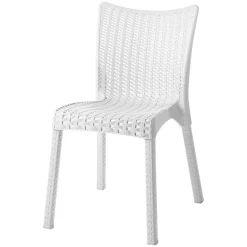Set tavolo 80x80cm + 2 sedie da giardino polipropilene bianco Blossom