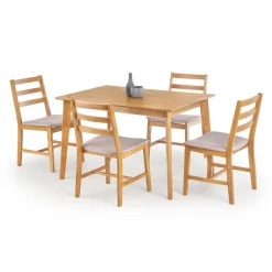 Set tavolo 120x80cm + 4 sedie moderno rovere cappuccino Arona