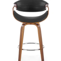 Sgabello alto da bar in ecopelle moderno noce nero Ruby