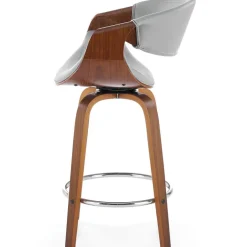 Sgabello alto da bar in ecopelle moderno noce grigio Ruby
