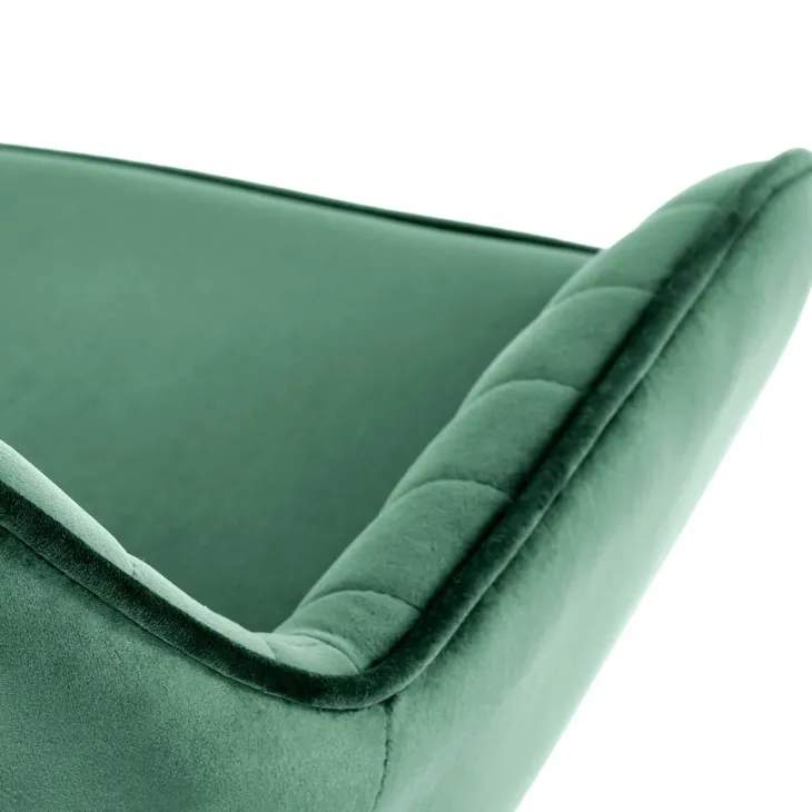 Sgabello alto regolabile con braccioli in velluto verde nero Arsel