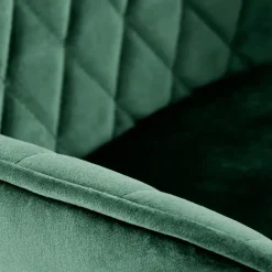 Sgabello alto regolabile con braccioli in velluto verde nero Arsel