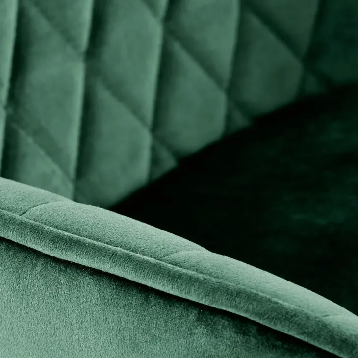 Sgabello alto regolabile con braccioli in velluto verde nero Arsel