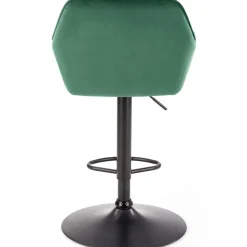 Sgabello alto regolabile con braccioli in velluto verde nero Arsel