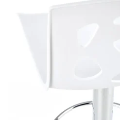 Sgabello alto regolabile design moderno bianco acciaio cromato Oliver