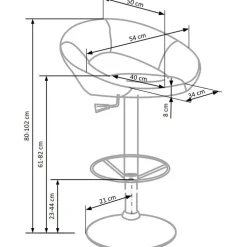 Sgabello alto regolabile in ecopelle moderno crema acciaio cromato Samui