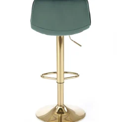 Sgabello alto regolabile in velluto moderno verde scuro oro Marisol