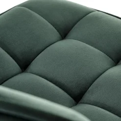 Sgabello alto regolabile in velluto moderno verde scuro oro Marisol