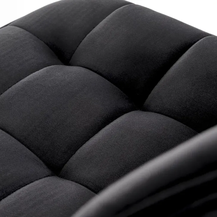 Sgabello alto regolabile in velluto moderno nero oro Marisol