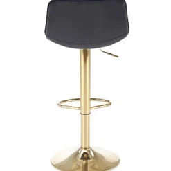 Sgabello alto regolabile in velluto moderno nero oro Marisol