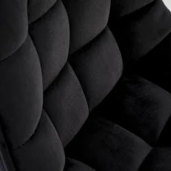 Sgabello alto regolabile in velluto moderno nero oro Marisol