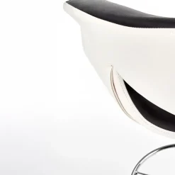 Sgabello alto regolabile moderno in ecopelle nero bianco Daisy