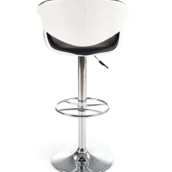 Sgabello alto regolabile moderno in ecopelle nero bianco Daisy