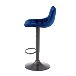 Sgabello imbottito regolabile in velluto blu nero Fost