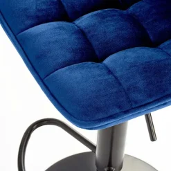 Sgabello imbottito regolabile in velluto blu nero Fost