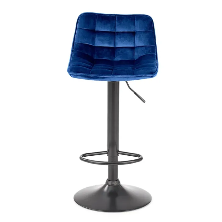 Sgabello imbottito regolabile in velluto blu nero Fost