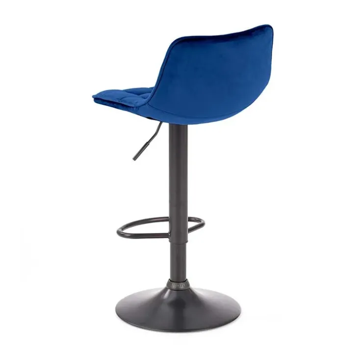 Sgabello imbottito regolabile in velluto blu nero Fost