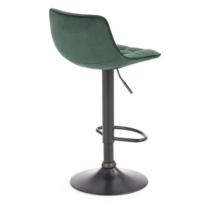 Sgabello imbottito regolabile in velluto verde nero Fost