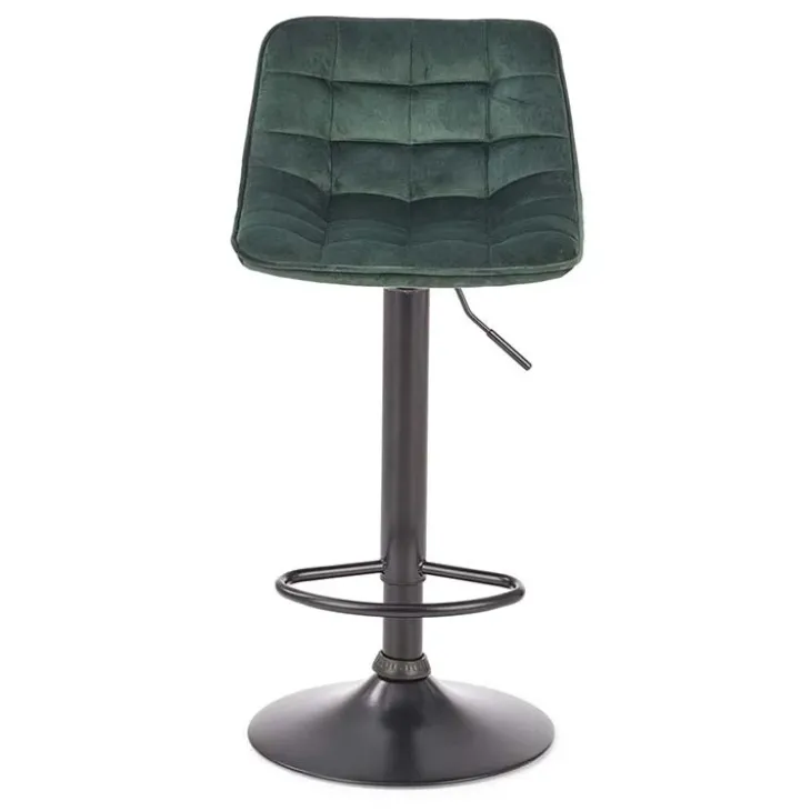 Sgabello imbottito regolabile in velluto verde nero Fost