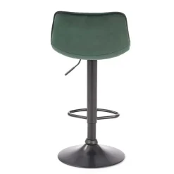 Sgabello imbottito regolabile in velluto verde nero Fost