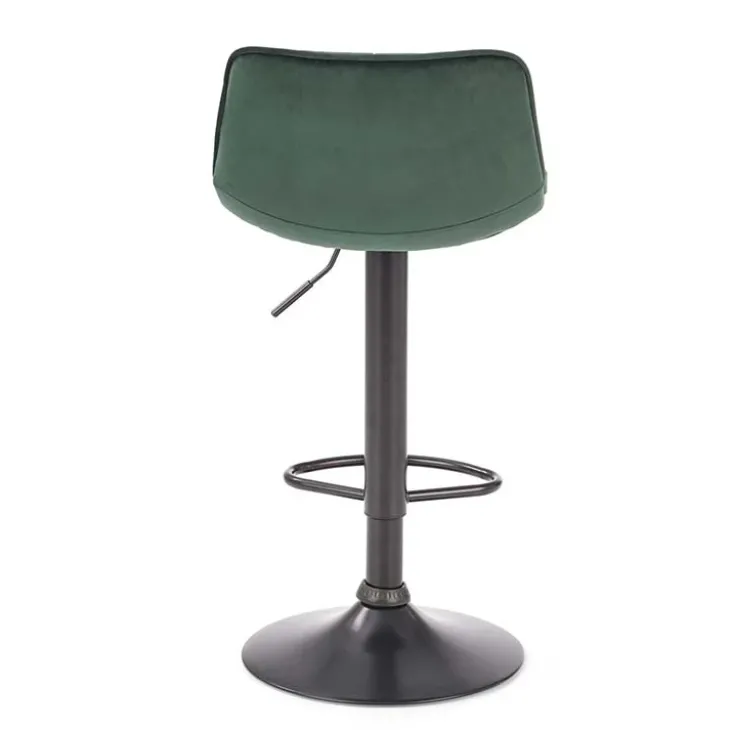 Sgabello imbottito regolabile in velluto verde nero Fost