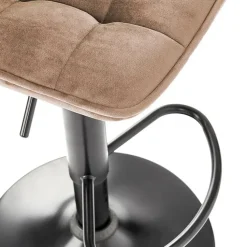 Sgabello imbottito regolabile in velluto beige nero Fost