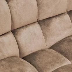Sgabello imbottito regolabile in velluto beige nero Fost