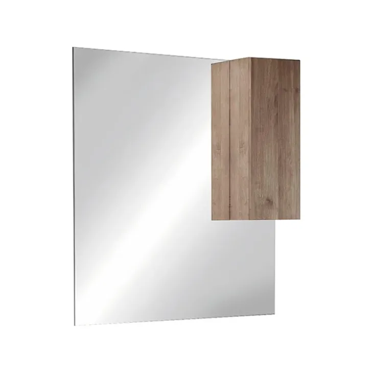 Specchiera bagno con led e pensile 80x110cm rovere scuro Alvarez